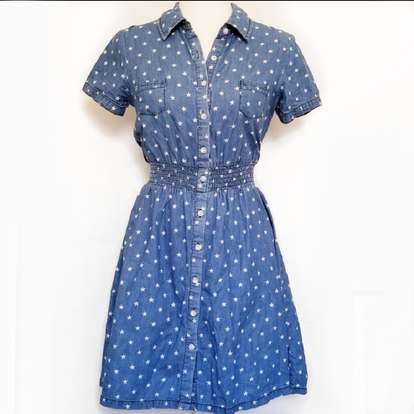 Mossimo Supply Co. Dresses & Skirts - Mossimo size S denim dress star print chambray EUC
